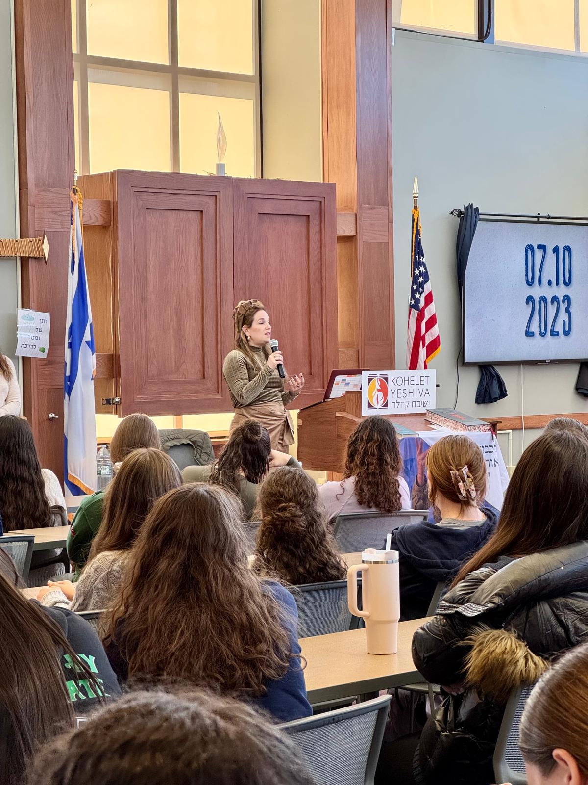 Hadassa Ben-Ari speaking in Philadelphia